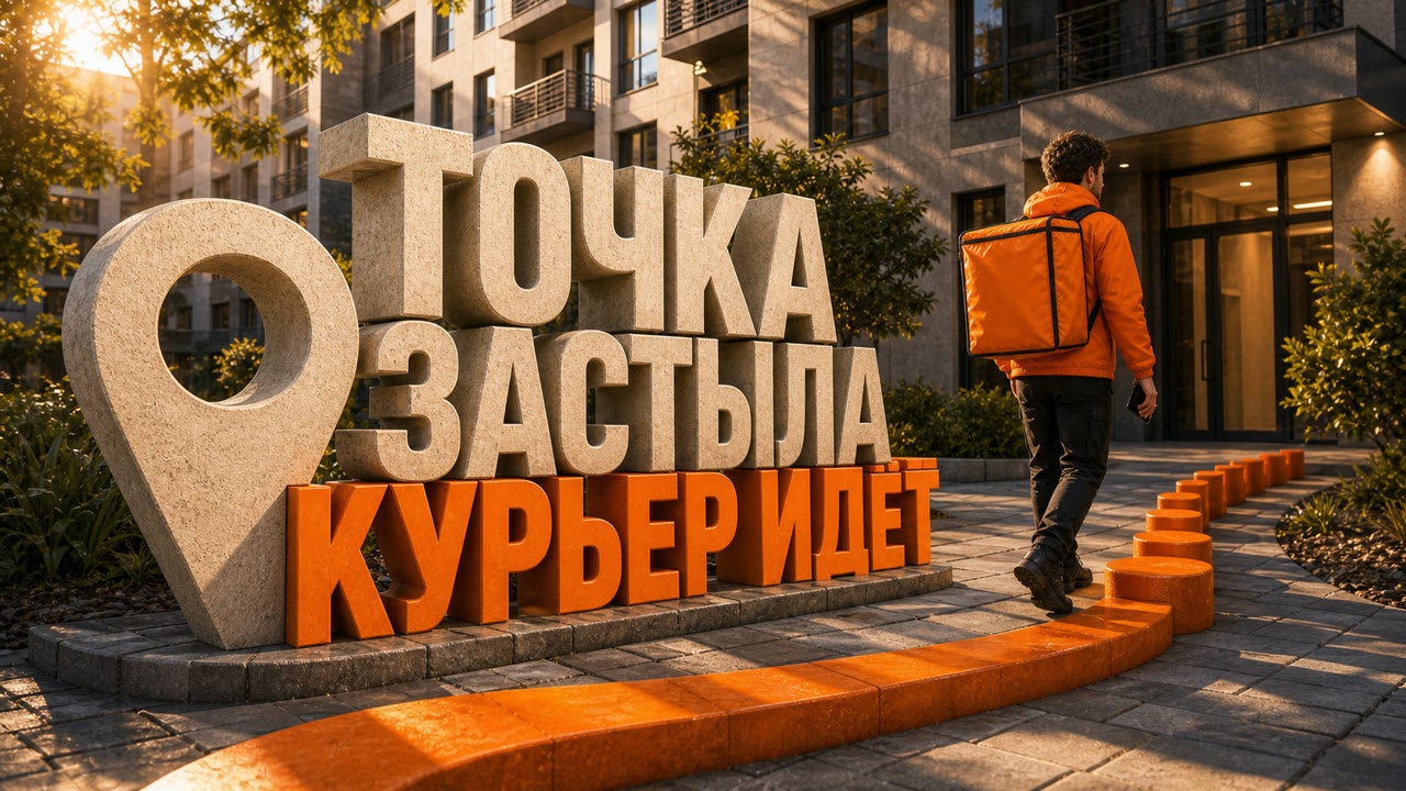 Почему точка курьера остановилась у дома