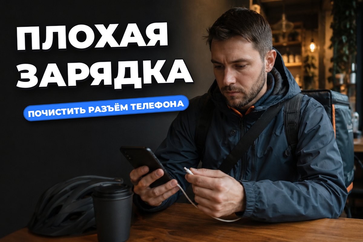 Как почистить разъём зарядки телефона курьера
