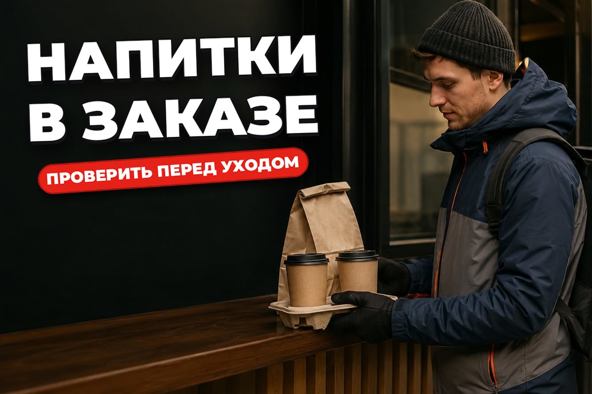 Как проверить наличие напитков в заказе перед уходом