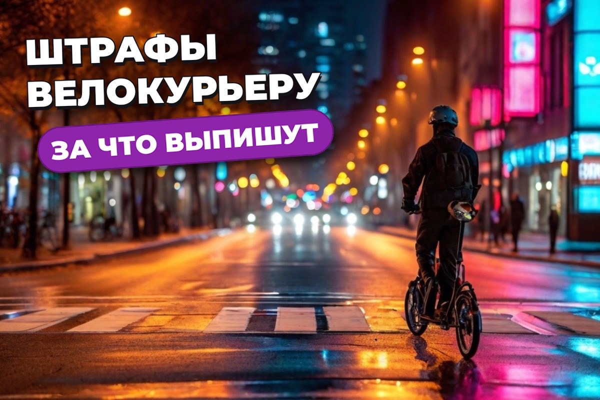 Штрафы ГИБДД велосипедисту и курьеру на самокате